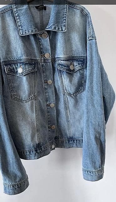 куртки кожаные: Джинсовая стильная куртка на девочку 8-10 лет, в отличном состоянии — 3