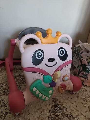 Коляски: Развивающая каталка–ходунки для малышей в виде панды с короной — 1