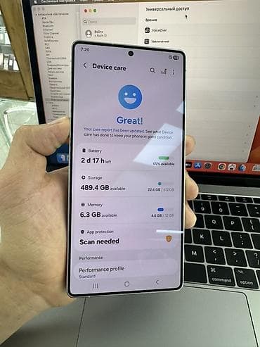 512gb: Samsung Galaxy S25 Ultra, Б/у, 512 ГБ, цвет - Белый, 1 SIM, eSIM — 3