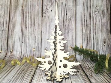 декоративный кур: Деревянные милые ёлочки Естественные или яркие, маленькие или большие — 20