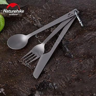 нож штык: 🟠 Набор столовых приборов из титана Naturehike 🟠 ⠀ Набор столовых — 5