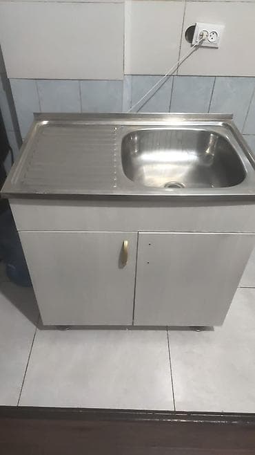 мебель кухонная: Тумба для кухни, С мойкой, Напольная, цвет - Белый — 1