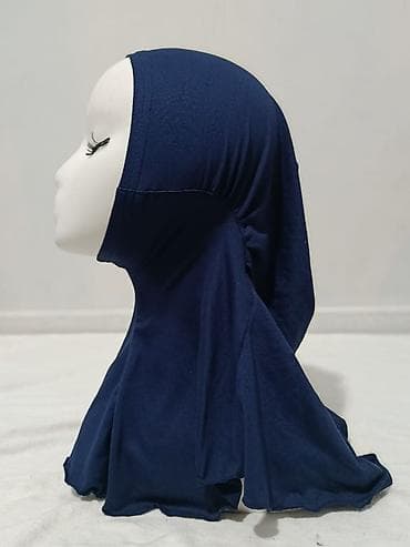 хиджап платок: Хиджаб-капор (сплошной, без завязок), темно-синий. - Форма: цельная — 1