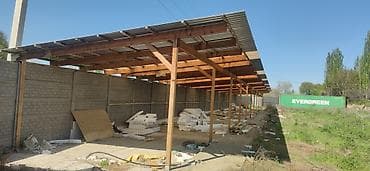 Мебель: Навес, Односкатный, Дерево, Профнастил — 1