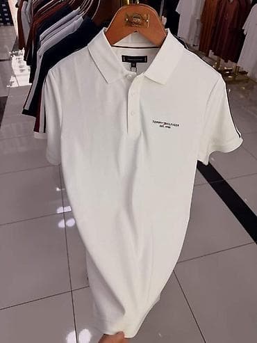 Мужская футболка, S, M, L, Tommy Hilfiger, Новый, цвет - Белый