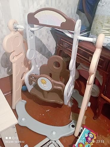 Детские качели: Детский игровой комплект для дома: качели + складная горка - Домашние — 3