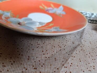 старые посуды: Продается 1. тарелка фарфор от набора Мальва 19 см Барановка СССР — 4