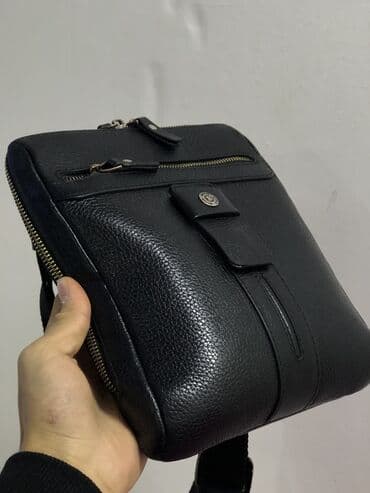 pull bear: Барсетка, Butun, Материал: Натуральная кожа, Оригинал, Множество карманов, Б/у — 4