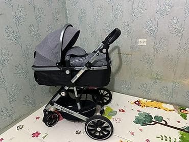 Коляски: Коляска, Другой бренд, цвет - Серебристый, Б/у — 1