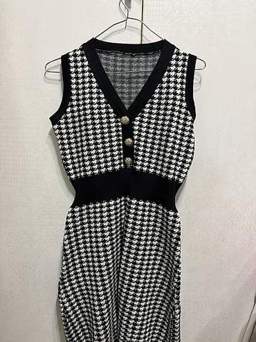 кардига: Красивое трикотажное платье без рукавов + кардиган в размере S — 2