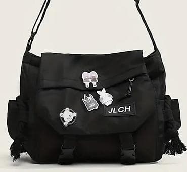 kipling monkey: Сумка-мессенджер JLCH, чёрная, с декором - Формат: городская сумка — 1