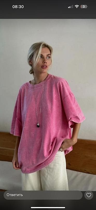 Футболка оверсайз в стиле washed (винтажное вываренное окрашивание) -