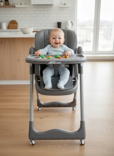 Стульчик для кормления, Skillmax, Другой вид, цвет - Серый at lalafo.kg Стульчик для кормления, Skillmax, Другой вид, цвет - Серый