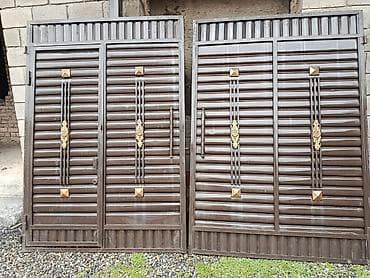 лист контейнера: Металлические распашные ворота для двора/заезда. - Конструкция — 2