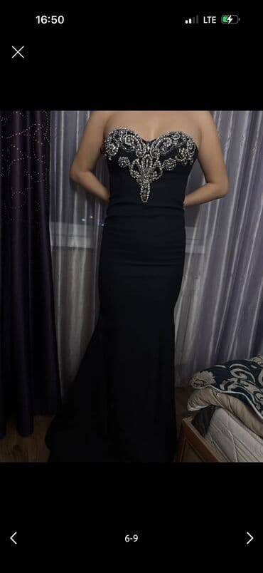 Линолеум: Вечернее платье, Длинная модель, С рукавами, Стразы — 7