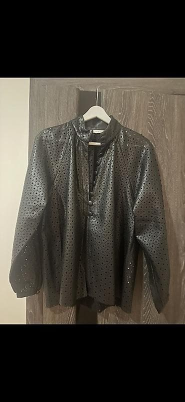 Эркектер кийими: Стильная блуза ZARA из эко-кожи с перфорацией. Очень эффектная модель — 1