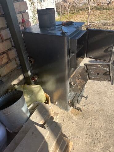 купить печь для бани с баком для воды: Твердотопливная печь «Эмир» - Материал: стальной корпус прямоугольной — 1