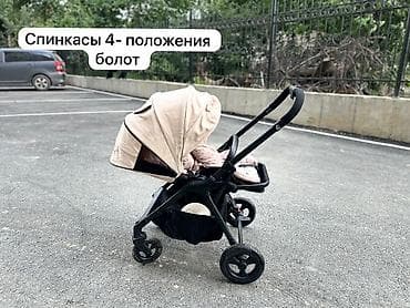 Детская прогулочная коляска с реверсивным сиденьем и регулируемой at lalafo.kg Детская прогулочная коляска с реверсивным сиденьем и регулируемой