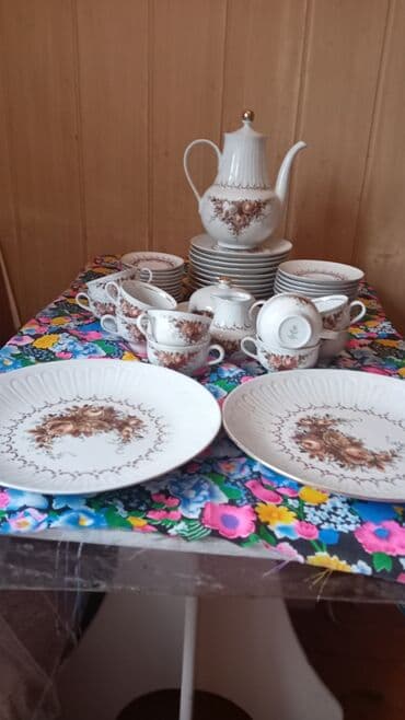 чайно кофейный набор: Сервис на10 персон производства ГДР — 3