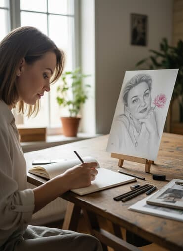 арт картины: Портреты на заказ по фотографии — графитный карандаш - Реалистичная — 1