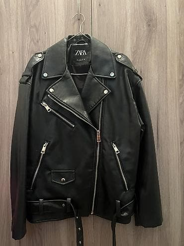 джинсы mango: Кожаная куртка, Косуха, Экокожа, S — 1