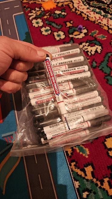 Набор маркеров LONG NIB MARKER с удлинённым сменным пером. 100шт -