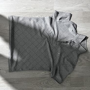 Мужская поло-рубашка avva - Цвет: серый с мелким геометрическим