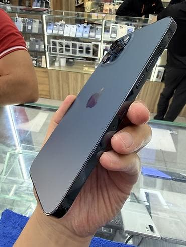 iphone 16 pro max bishkek: IPhone 12 Pro Max, Б/у, 256 ГБ, Blue Titanium, Кабель, 100 % — 3