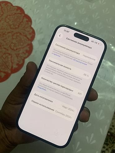IPhone 15, Б/у, 128 ГБ, Черный, Чехол, 86 % — 4