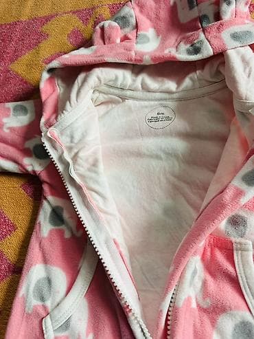 Теплые комбинезоны для малышей (2 шт.) 1) Розовый флисовый комбинезон — 2