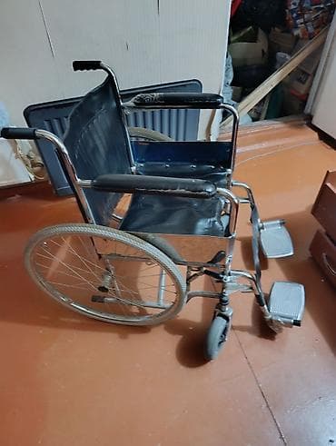 Ходунки, костыли, трости, роллаторы: Инвалидная коляска ручного привода - Стальной хромированный каркас - — 2