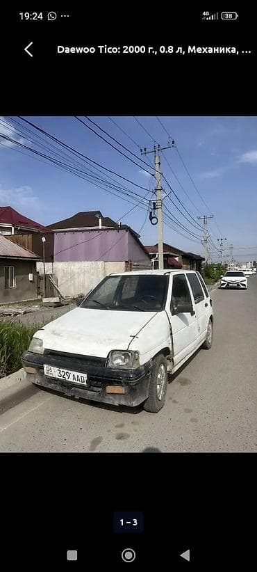 Daewoo Tico: 2000 г., 0.8 л, Кол менен иштөөчү, Бензин, Хетчбек — 4