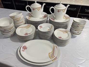 фарфор бишкек: Фарфоровый столовый и чайный сервиз с цветочным орнаментом - — 2