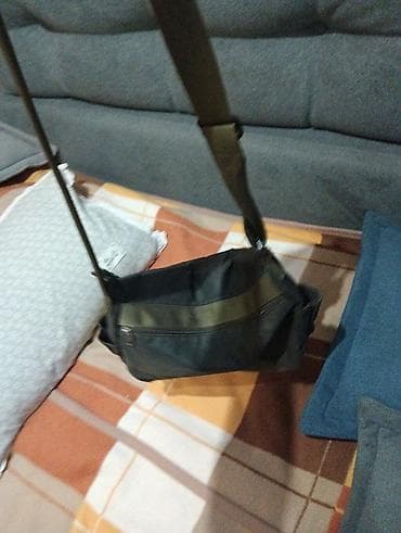 Сумка через плечо (мессенджер) - Цвет: темно‑серый/хаки с контрастной