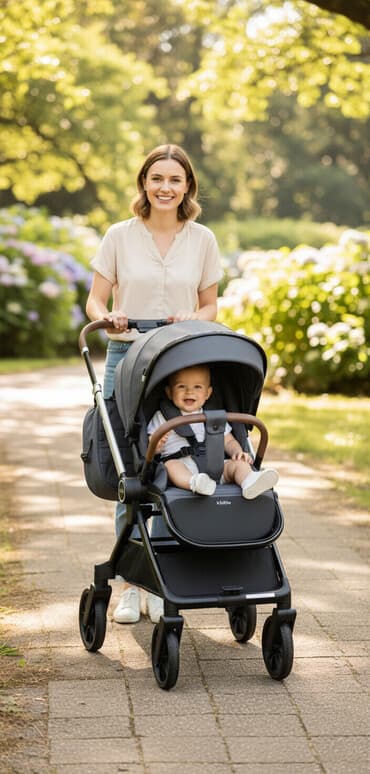 Коляска, цвет - Серебристый, Б/у