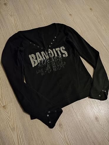 Платья: Лонгслив, цвет - Черный, M — 1