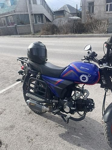 кытай мото: Мопед/легкий мотоцикл дорожного типа, синий цвет с красно-черными — 3