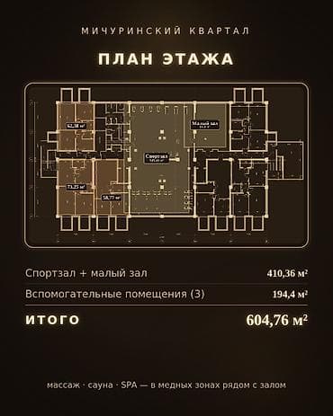 дома с бизнесом: 🔸 410 м² под фитнес клуб — цокольный этаж нового дома ЖК «Мичуринский — 2