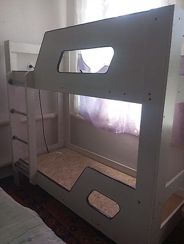 двухъярусные кровати детские б у: Двухъярусная детская кровать, ЛДСП, цвет - Белый — 2