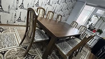 dinner table: Стол и стул для зала, Б/у, Самовывоз, цвет - Коричневый — 3