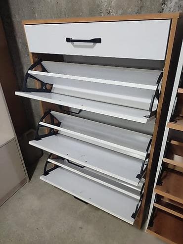 стол раскладушка: Тумба и подставка для обуви, Другой материал, цвет - Серый — 5