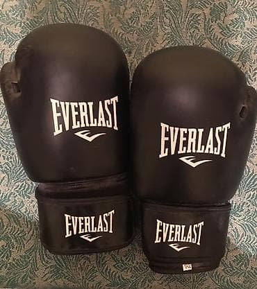Спорт жана эс алуу: Боксерские перчатки Everlast, черные, классическая модель с манжетой — 2
