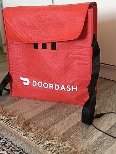 Аксессуарлар: Сумка-рюкзак термо для доставки еды DoorDash, красная. - Формат — 1