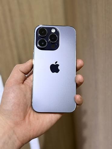 IPhone 14 Pro, Б/у, 256 ГБ, Deep Purple, Защитное стекло, 96 %