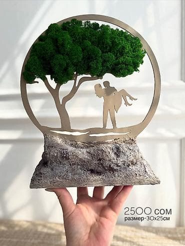 карта настенная: Живые 3D-панно из стабилизированного мха Авторская ручная работа — 4