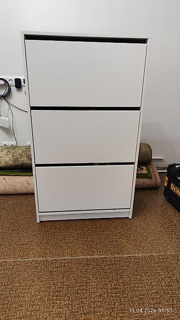 тумба: Тумба и подставка для обуви, Б/у, МДФ, Самовывоз, цвет - Белый — 1