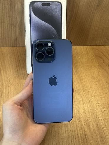 iphone 18: IPhone 15 Pro Max, Б/у, 256 ГБ, Blue Titanium, Коробка, 83 % — 1