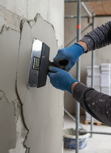 Фасадный шпатель RAKETA с лезвием из нержавеющей стали предназначен