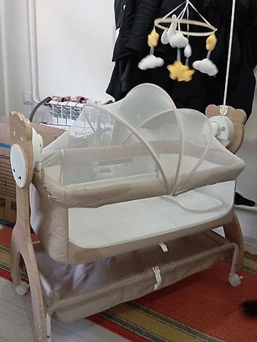 детскую переносную люльку: Люлька, Колыбель, Дерево, цвет - Бежевый — 1