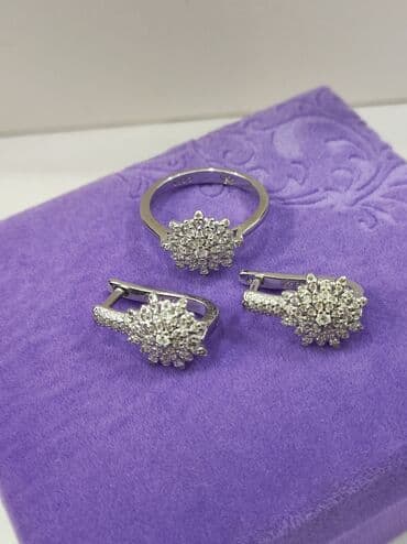 свадебные платья от производителя: Набор украшений, Проба 925, Женские, Новый — 3